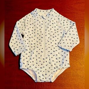 Janie and Jack Baby Girl Floral Onepiece Swimsuit -Size 6-12 Months - Like New